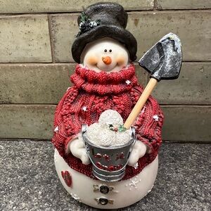 Source Unknown Snowman with Red Sweater and Black Hat